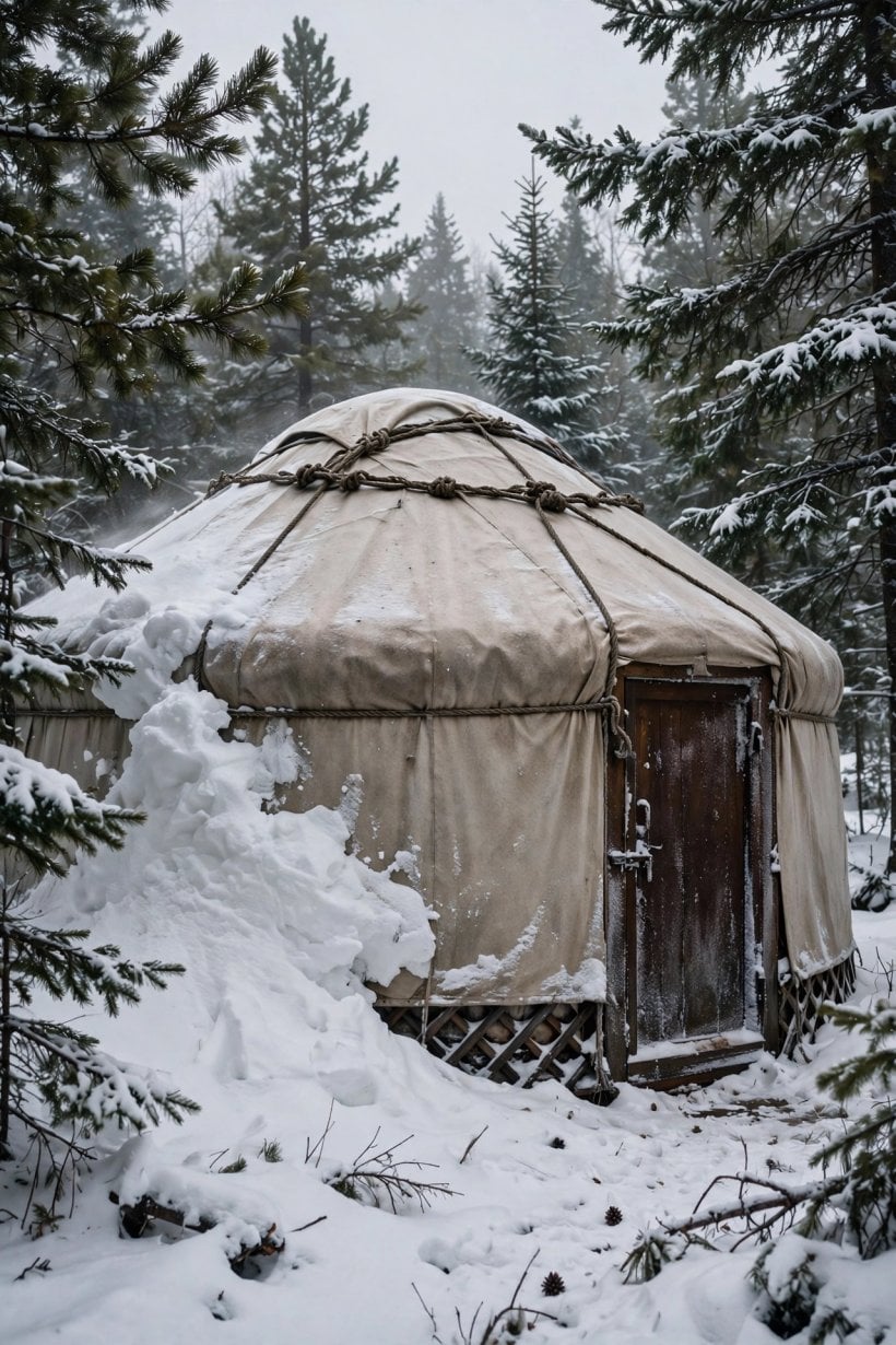 how to live in a yurt in winter
