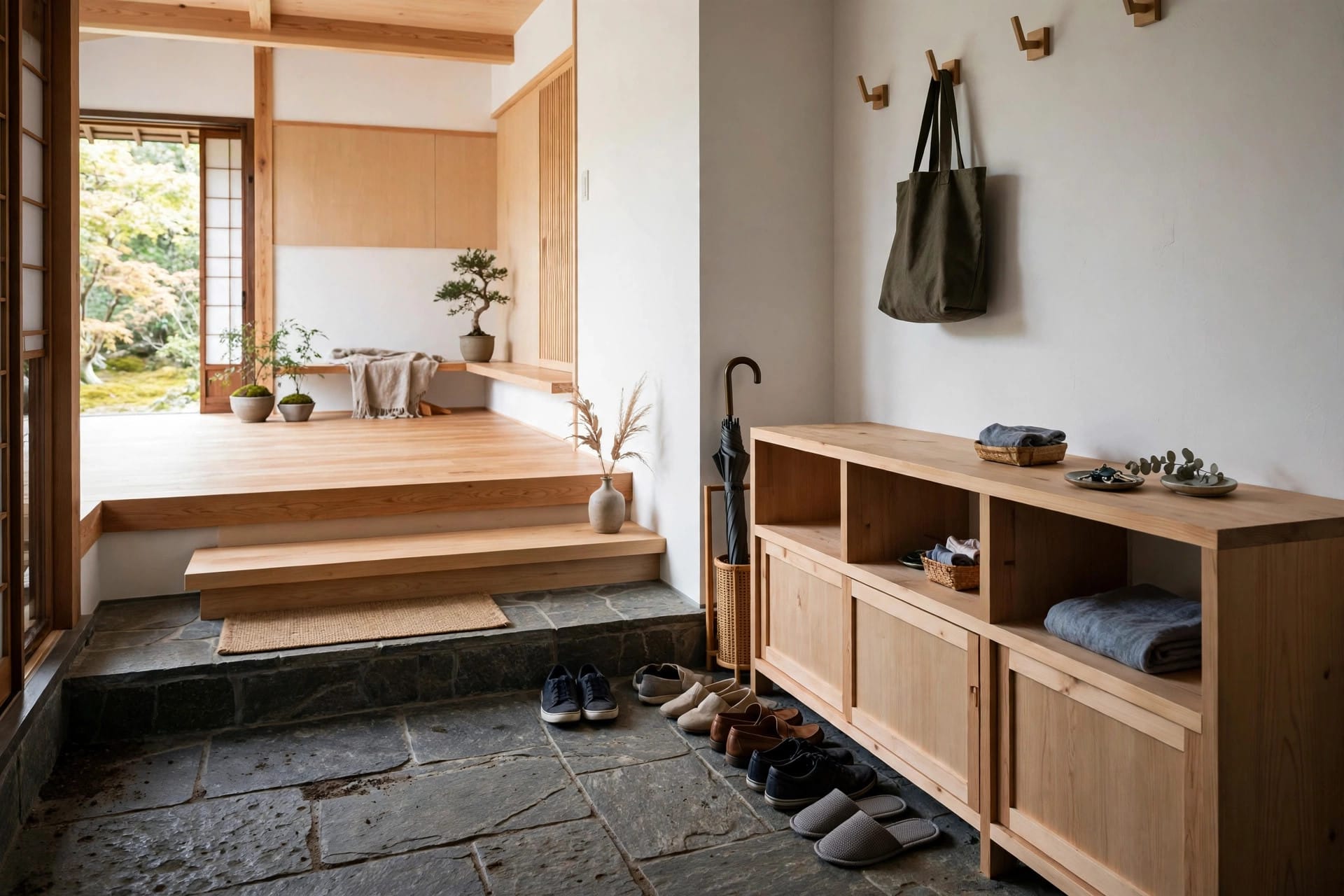 japanese genkan tiny house entryways