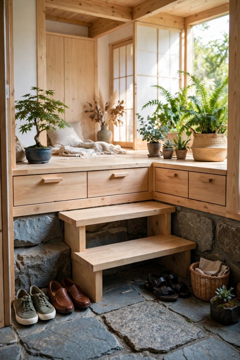 japanese genkan tiny house entryways
