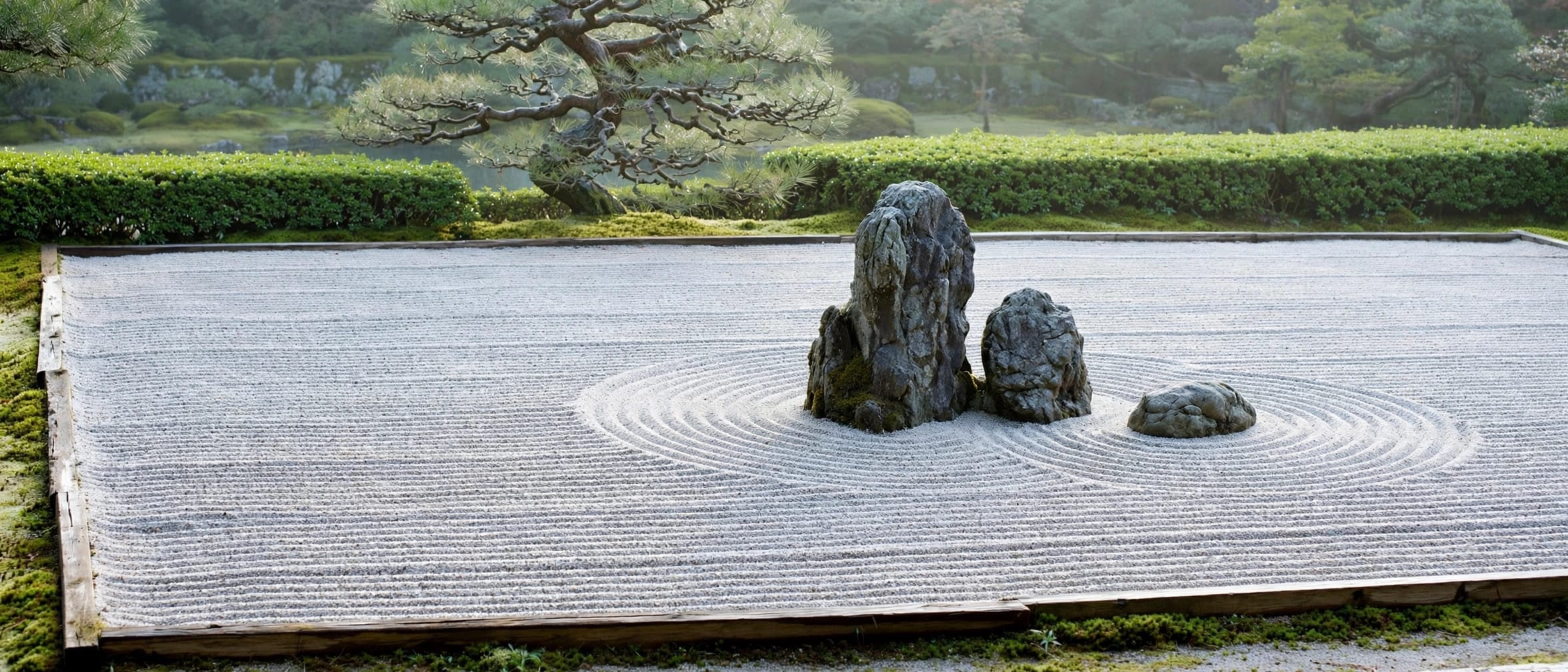 Japanese zen rock garden