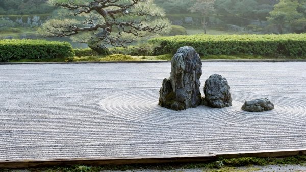 Japanese zen rock garden