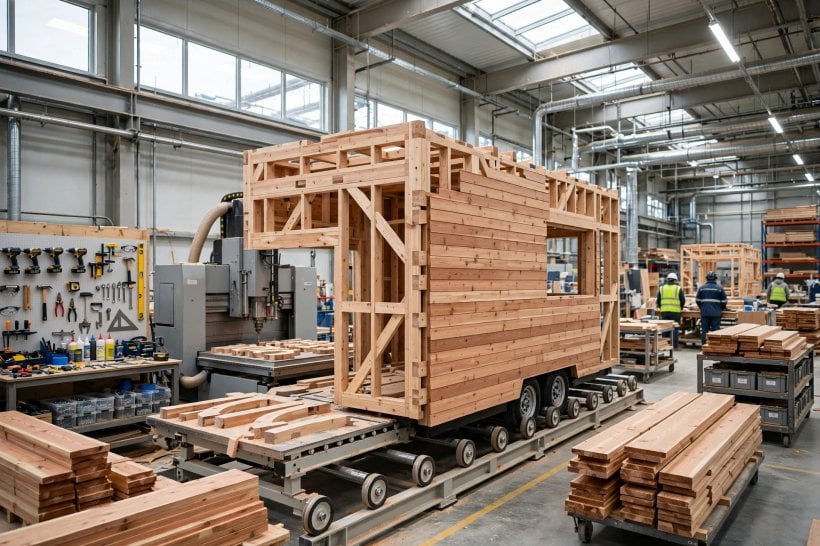 most luxurious tiny homes: luxury tiny house under precision factory construction with CNC-cut framing