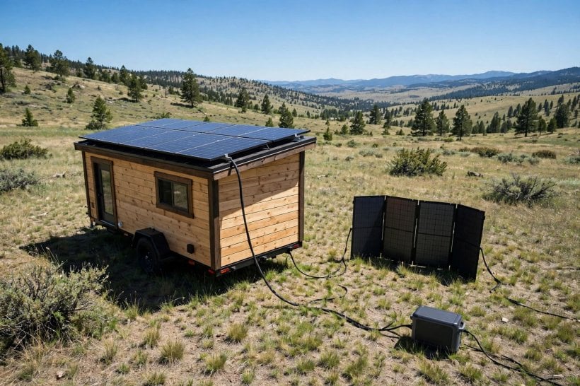 Off-Grid Power Stations: solar panels refilling a station at the input rate its controller allows