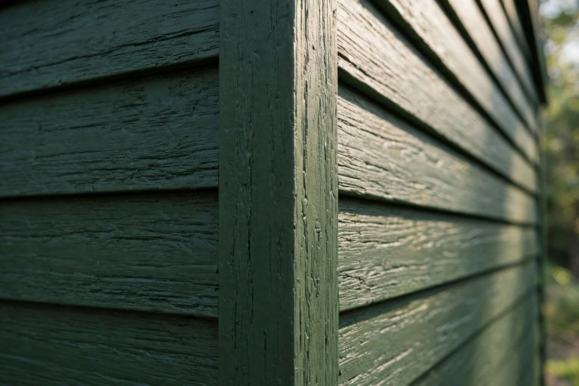 Paint vs. Stain: solid colour stain giving opaque colour while the wood texture shows through