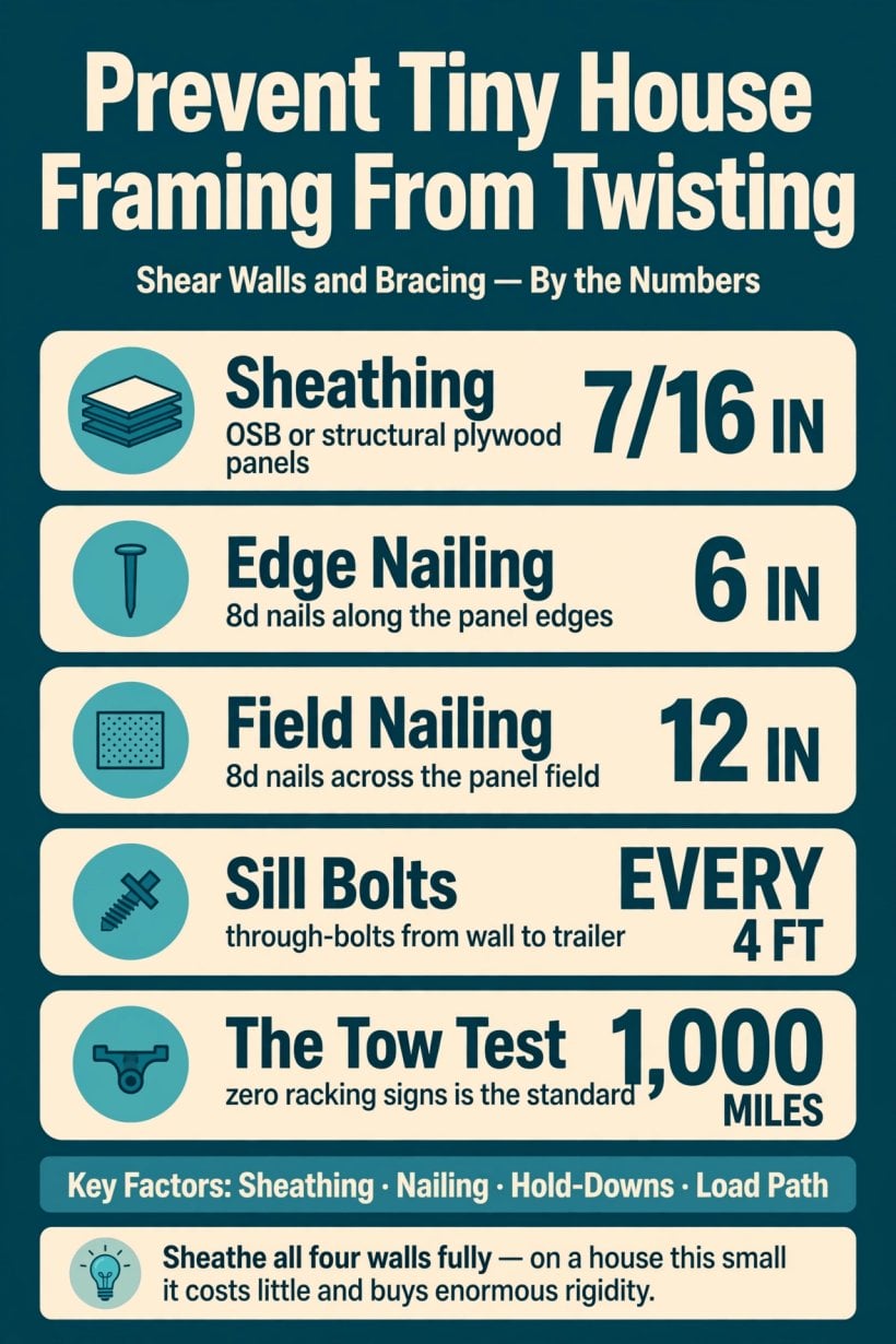 how to prevent tiny house framing from twisting