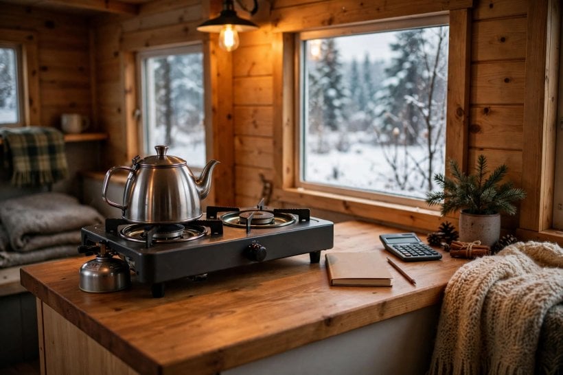 Propane vs Electric in Tiny Houses: auditing appliance loads at a tiny house kitchen counter