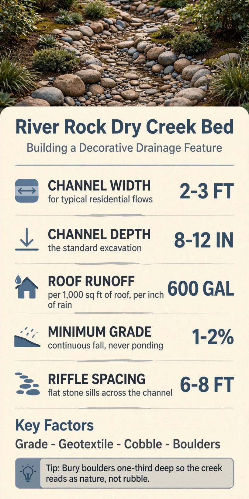 River Rock Dry Creek Bed