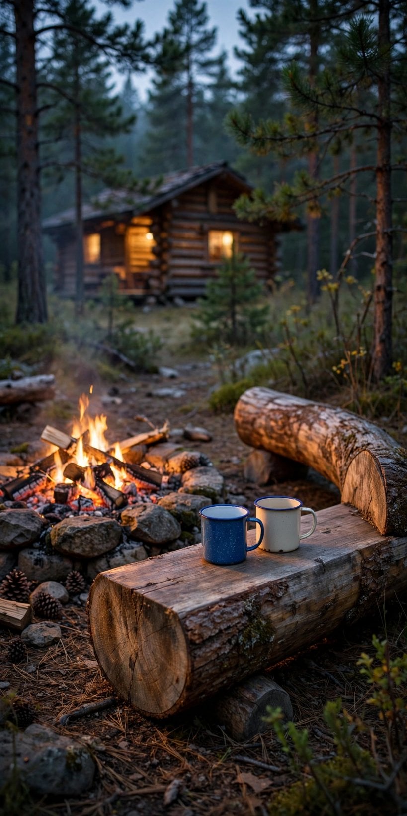 Rustic Log Cabin Bench