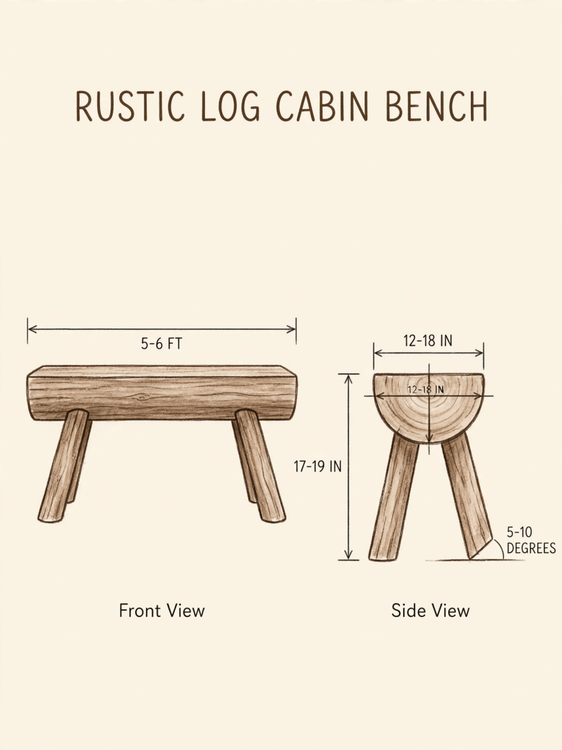 Rustic Log Cabin Bench