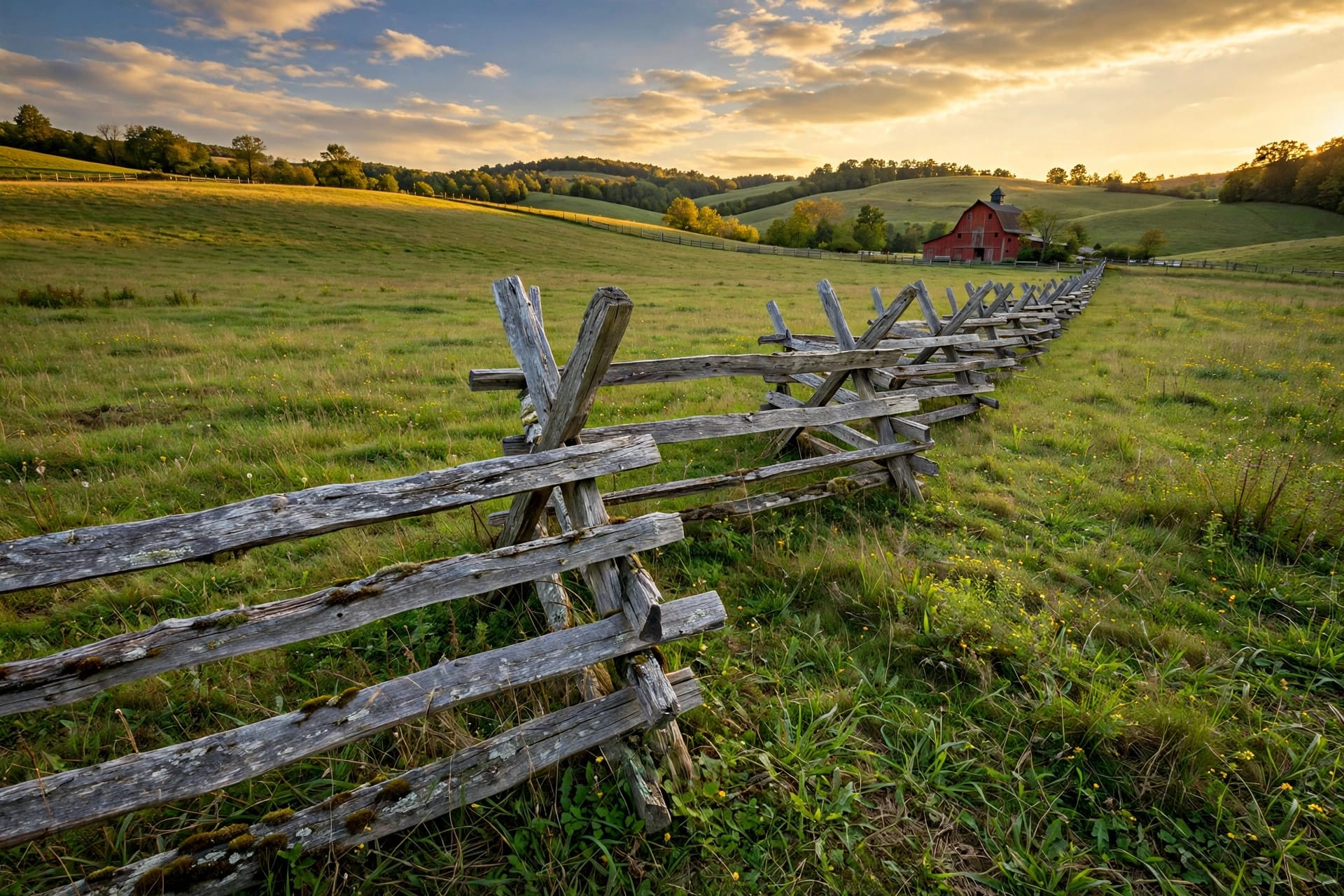 Rustic Log Fencing