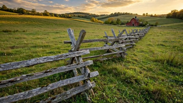 Rustic Log Fencing
