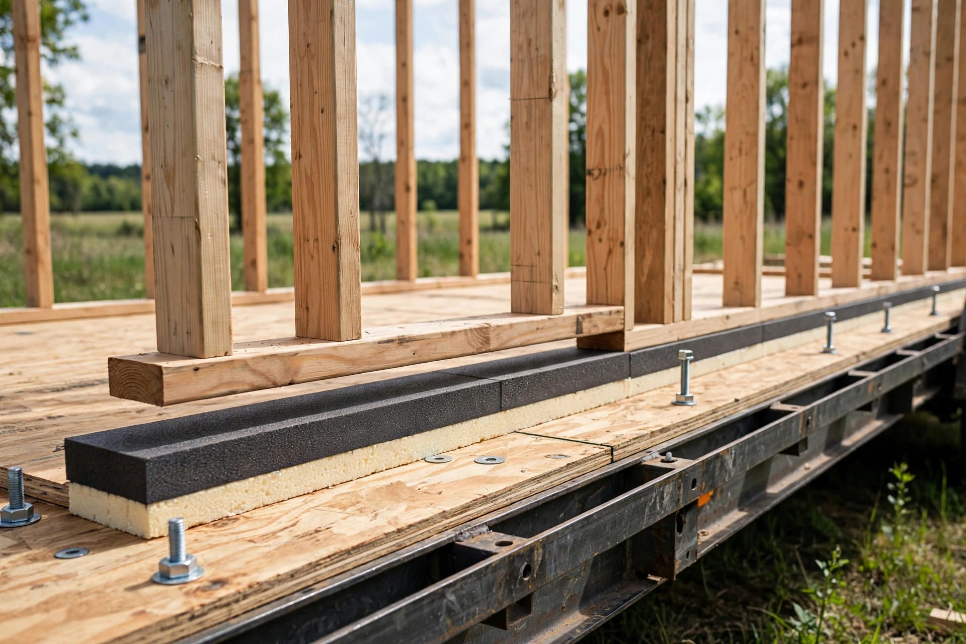 how to seal tiny house sill plates