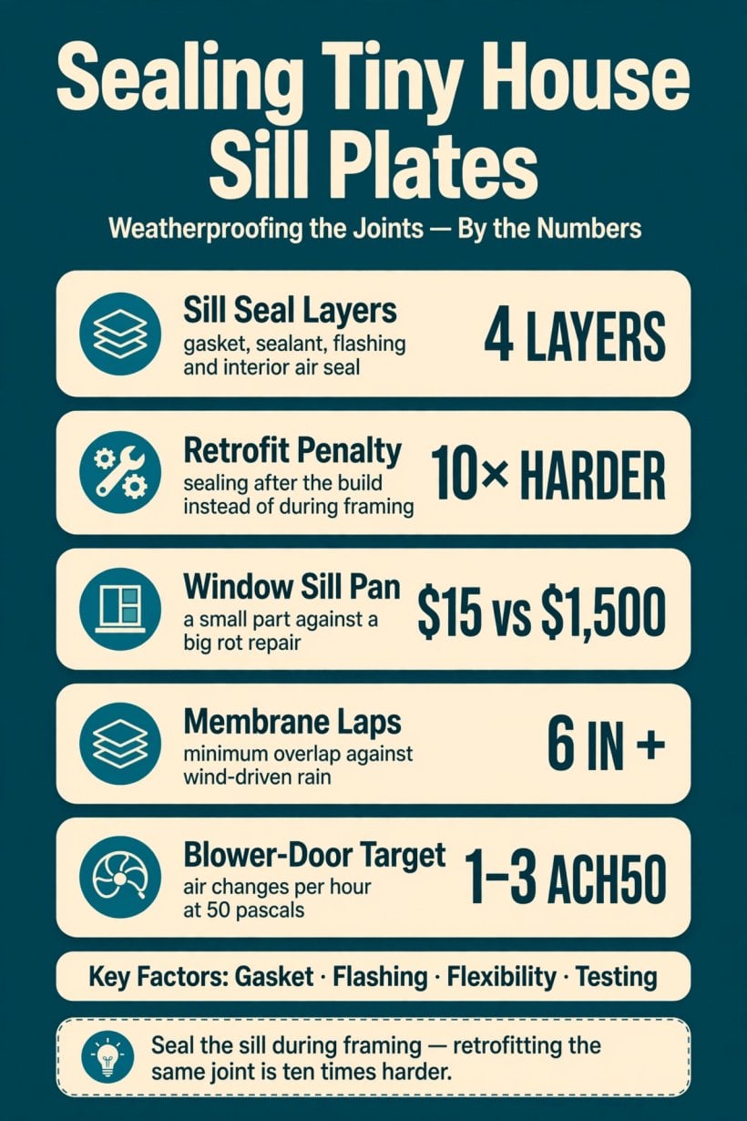 how to seal tiny house sill plates