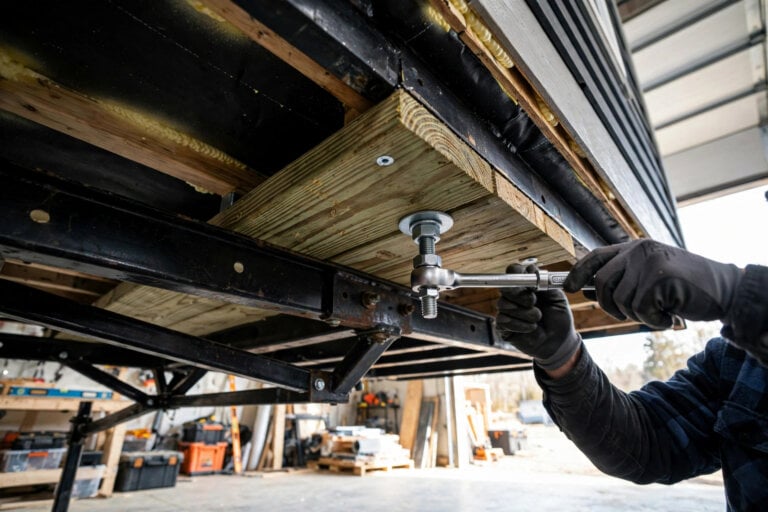 How to Secure Your Tiny House to the Trailer Frame: Grade 8 Bolt Requirements how to secure a tiny house to a trailer frame