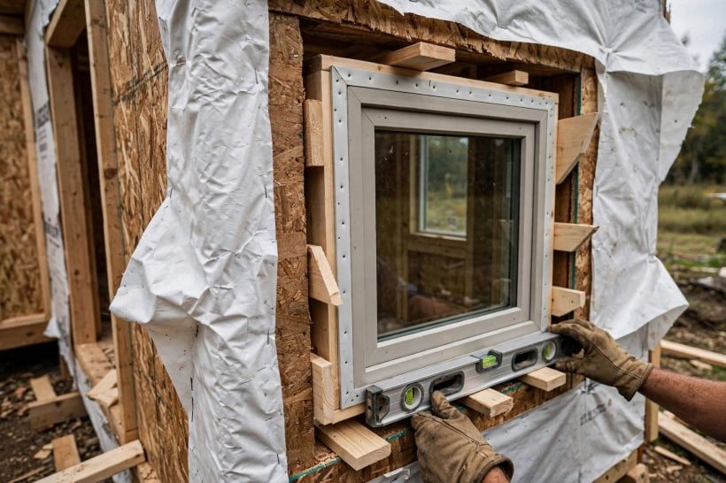 tempered glass: a nailing-fin window going into a rough opening