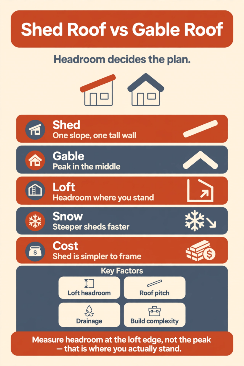 shed roof vs gable roof tiny house floor plans