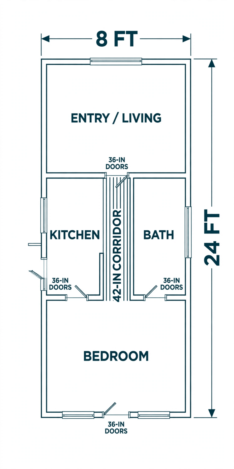 single-story tiny house plans