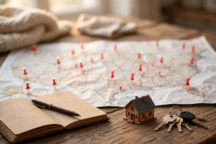 tiny home communities: planning a move with a US road map and location pins