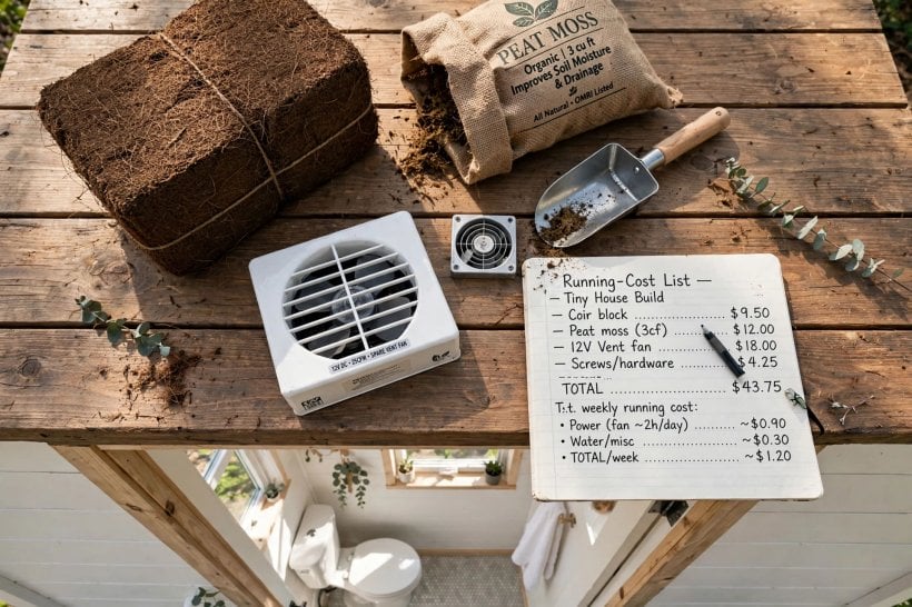tiny house composting toilets: cover material, spare parts and the modest running costs of a composting system