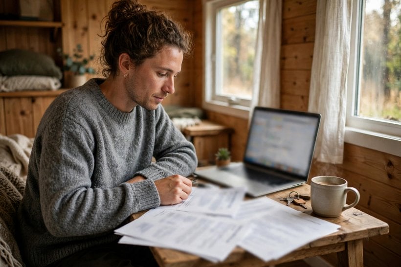 tiny house insurance: comparing three quotes at the table before choosing a policy