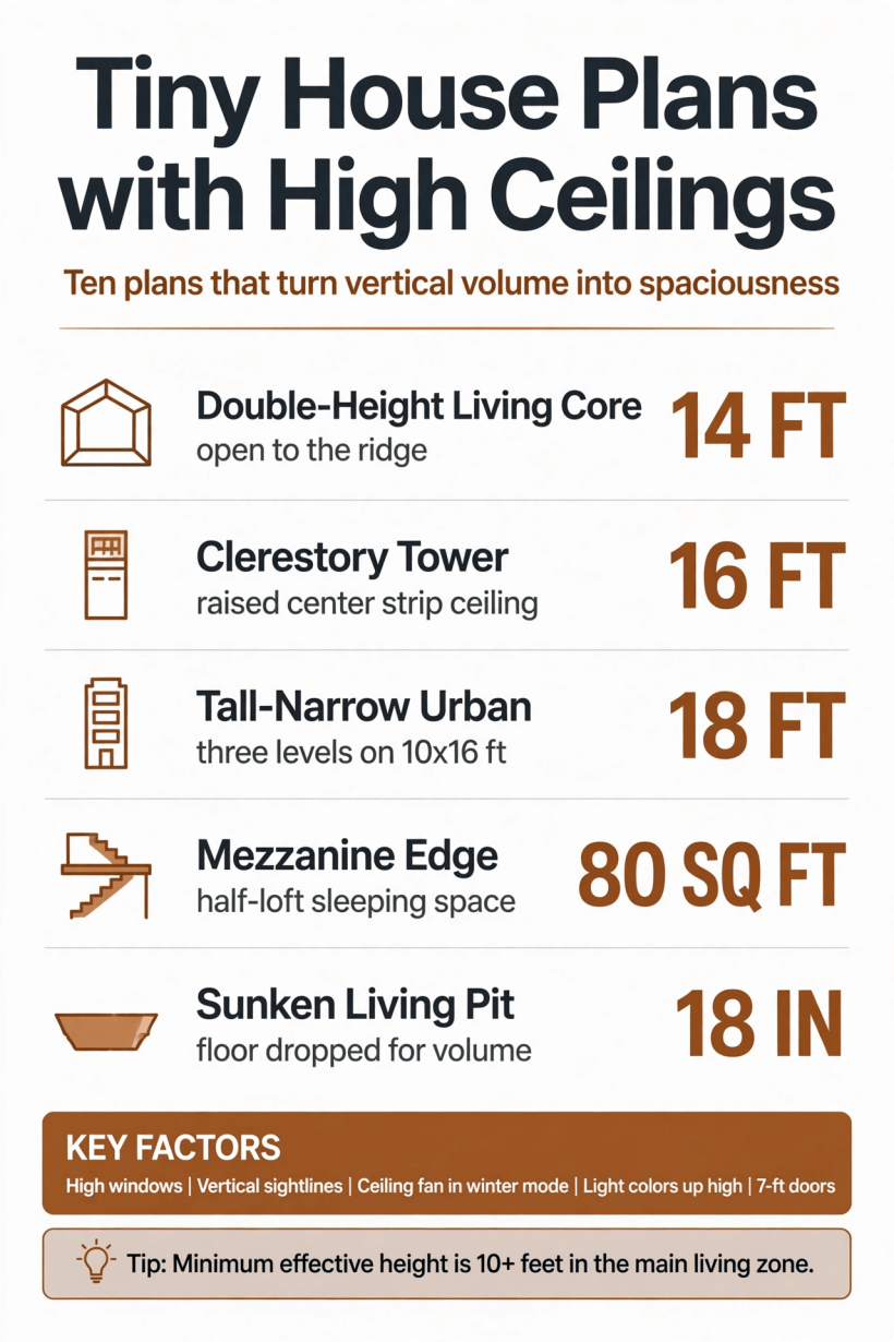 tiny house plans with high ceilings