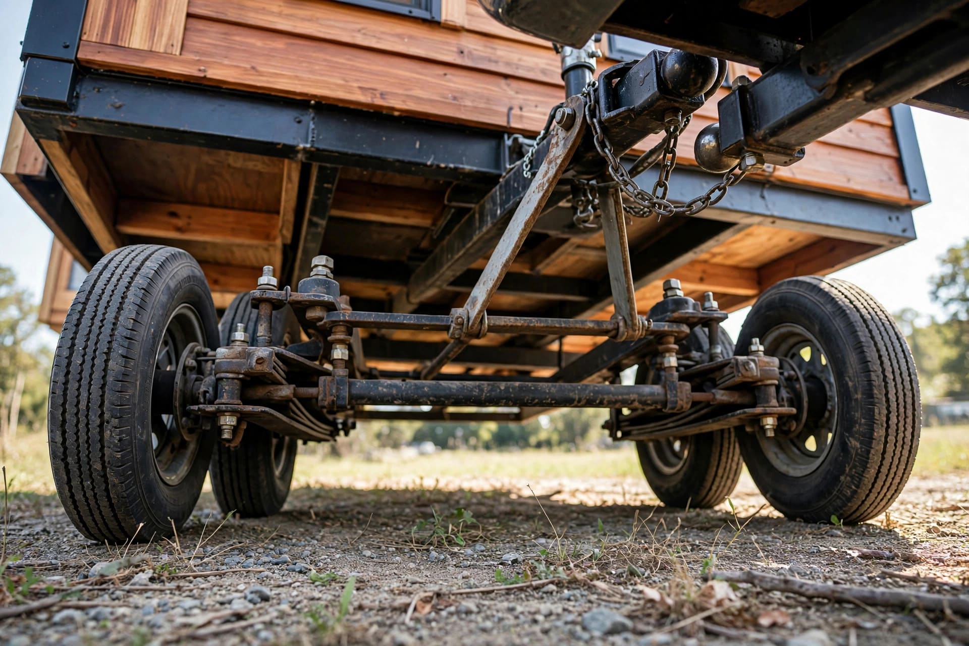 the trailer axles and truck suspension sharing the load