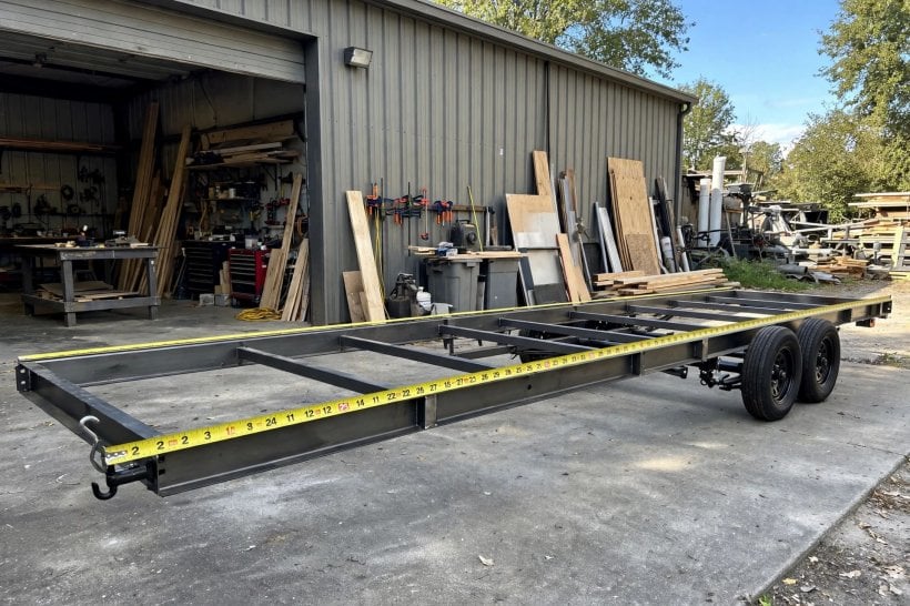 tiny house trailer buying guide: measuring the length and low deck of a new trailer frame