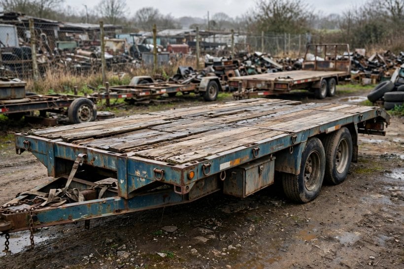 tiny house trailer buying guide: a used equipment flatbed whose hidden costs follow the bargain price