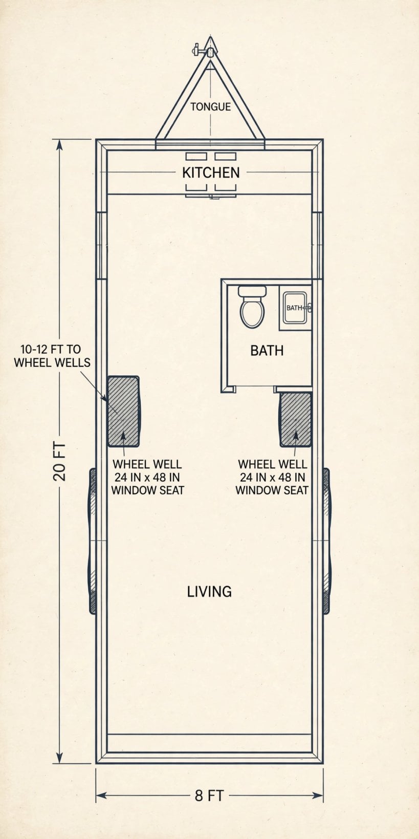 Tiny House Trailer-Specific Floor Plans
