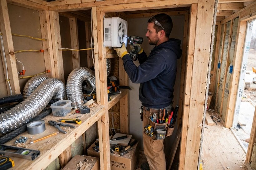 tiny house ventilation: mounting a ventilator unit during the build