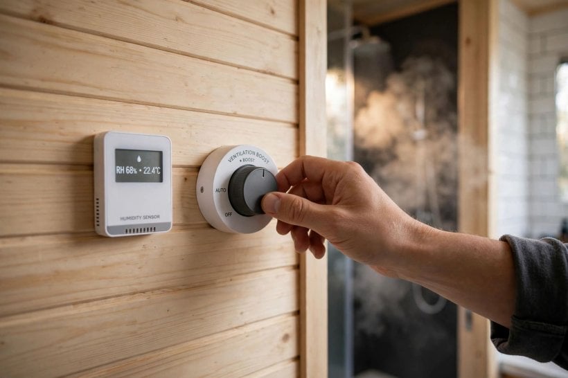 tiny house ventilation: a humidity-sensing boost control on the wall