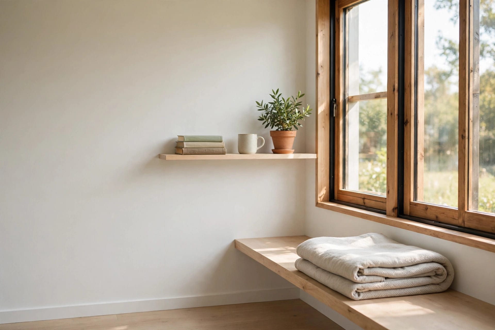 could you live in a tiny house: a pared-down shelf with only the essentials kept