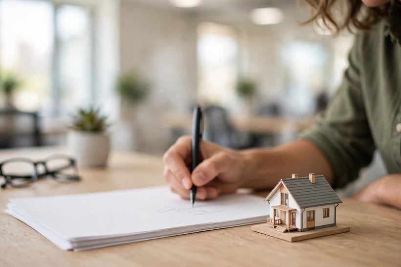 true cost of tiny houses: signing the financing paperwork on a tiny house purchase