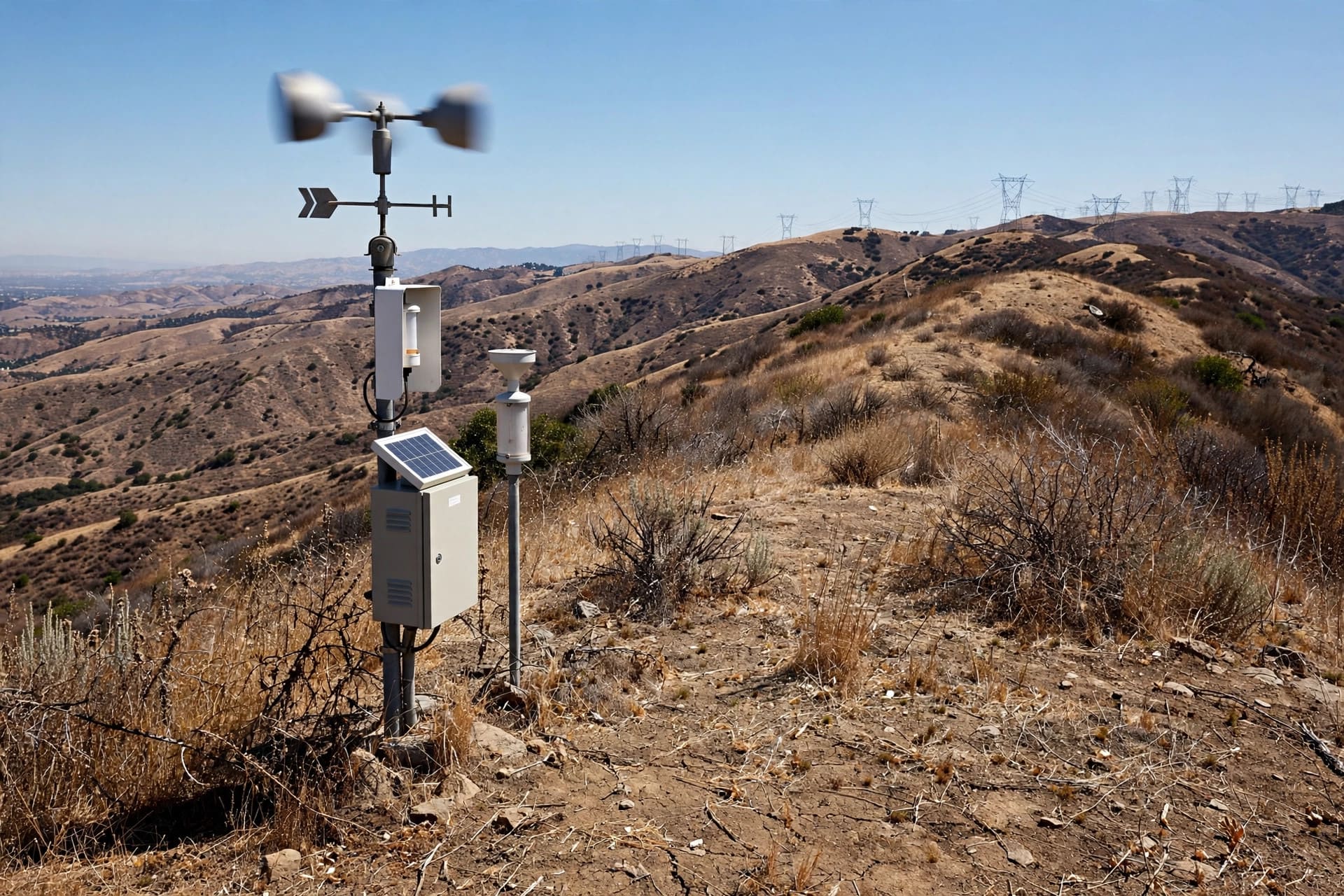 utility CEO responds to controversy over Eaton Fire: a wind monitoring station on the ridge above the foothills
