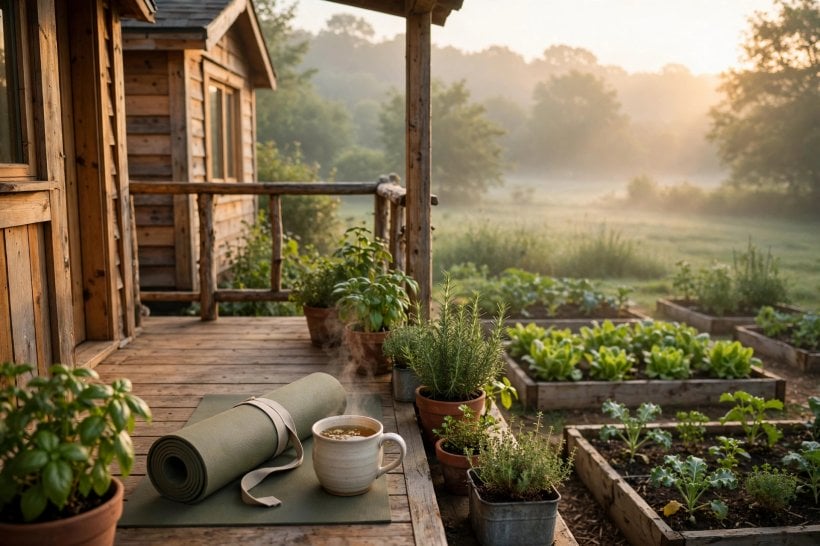 what state should I live in: a healthy morning on the tiny house porch