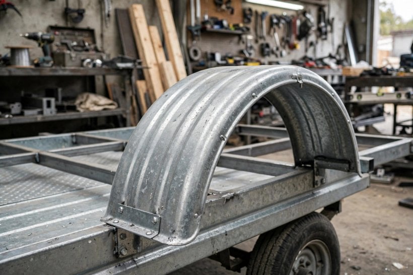 wheel well header calculator: steel fender box before wall framing begins