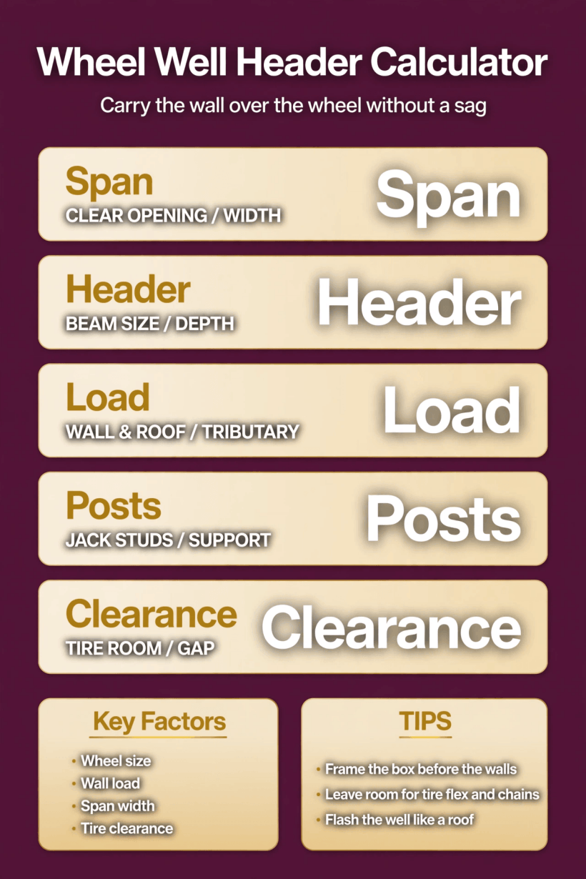 wheel well header calculator