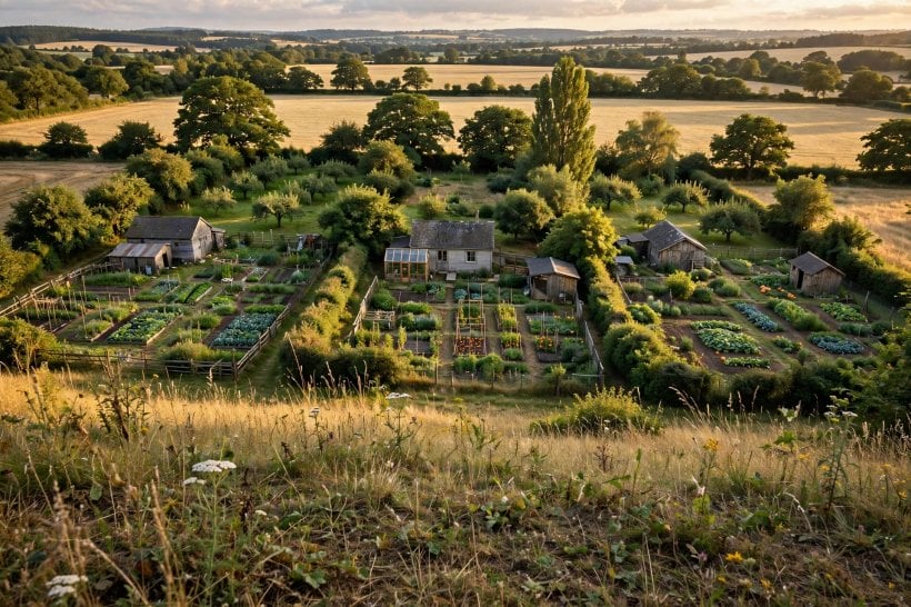 Where to Buy Land for Eco-Living: neighbouring homestead parcels seen from a rise