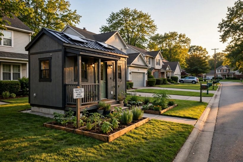 zoning laws for tiny houses: a permitted tiny house on a residential street, part of the tax base and housing supply