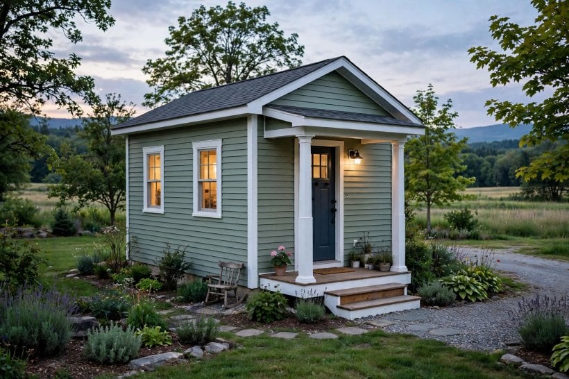 vinyl siding ideas for small homes: two-tone siding with a darker gable