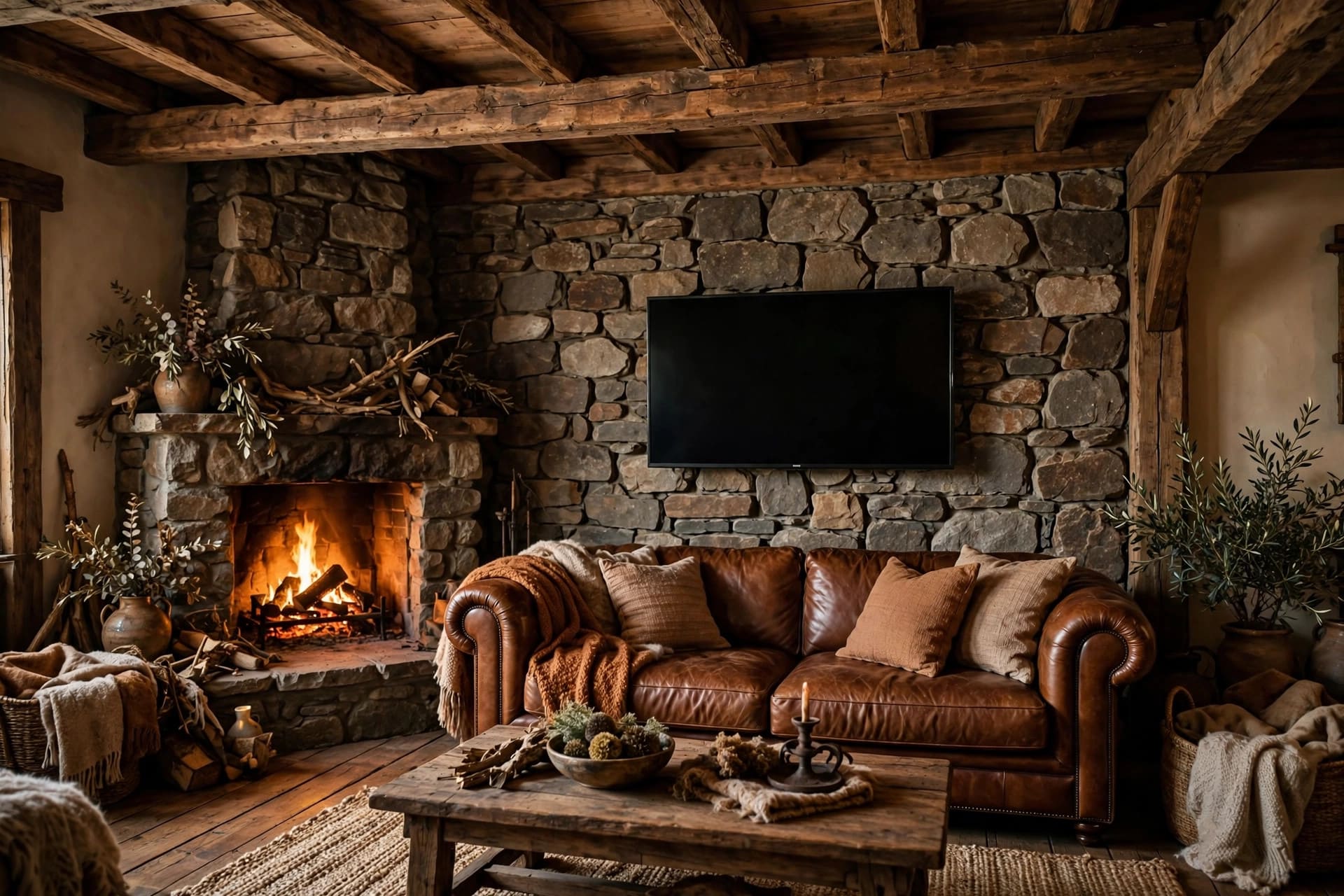 wall mounted tv ideas: seating layout arranged around a mounted screen example