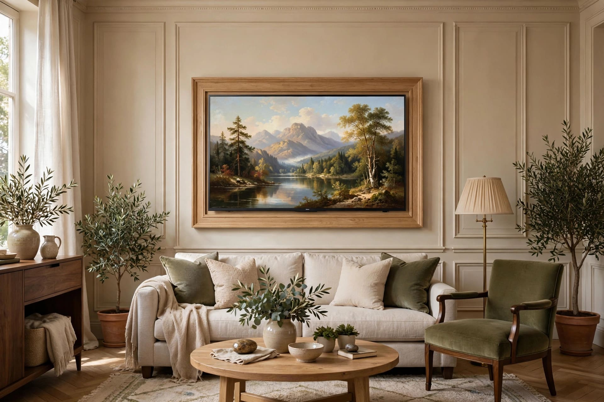 wall mounted tv ideas: compact living room mounting example that saves floor space