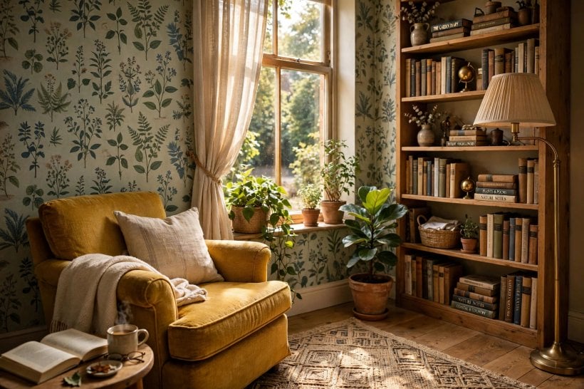 living room background: checking pattern repeat and scale before hanging