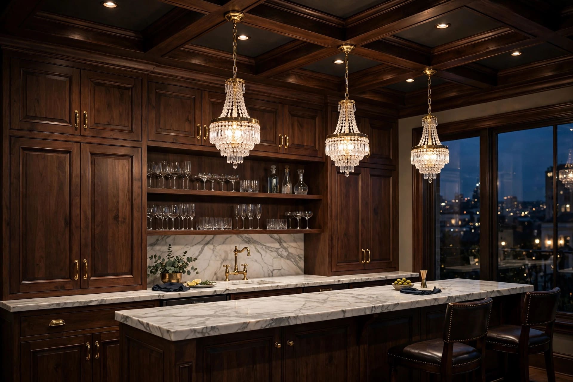 wet bar: seating and entertaining setup example
