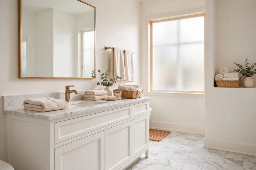 benjamin moore white dove: calm white bedroom styling