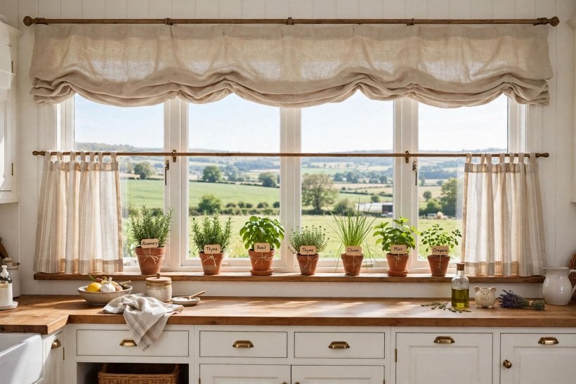 curtain ideas for wide windows: pelmet board finishing a tall wide window
