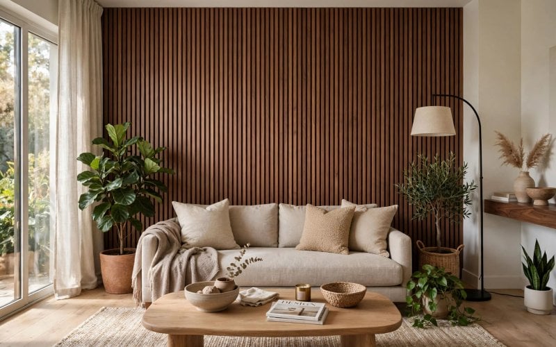 wood accent wall