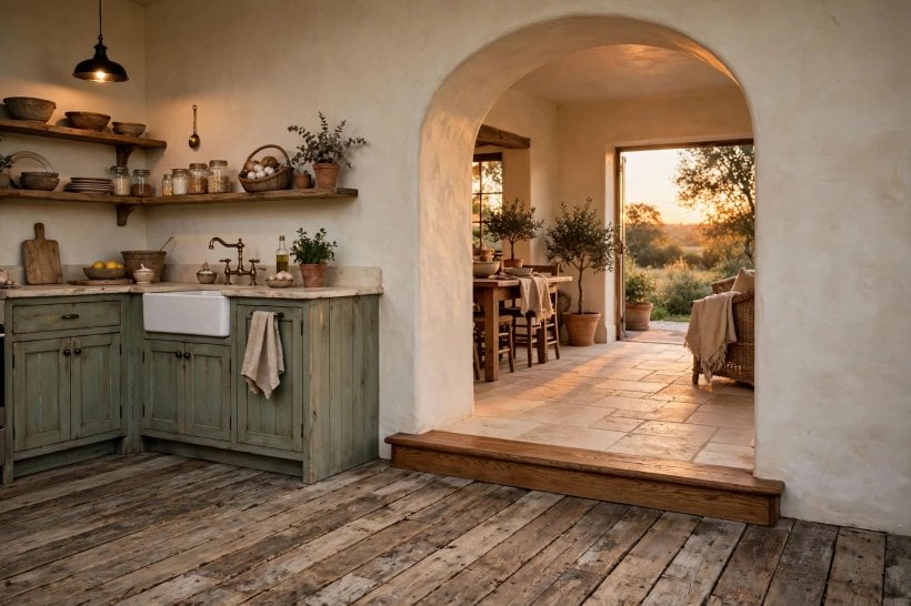 wood to tile transition: expansion gap beside tiles