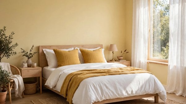 yellow walls bedroom
